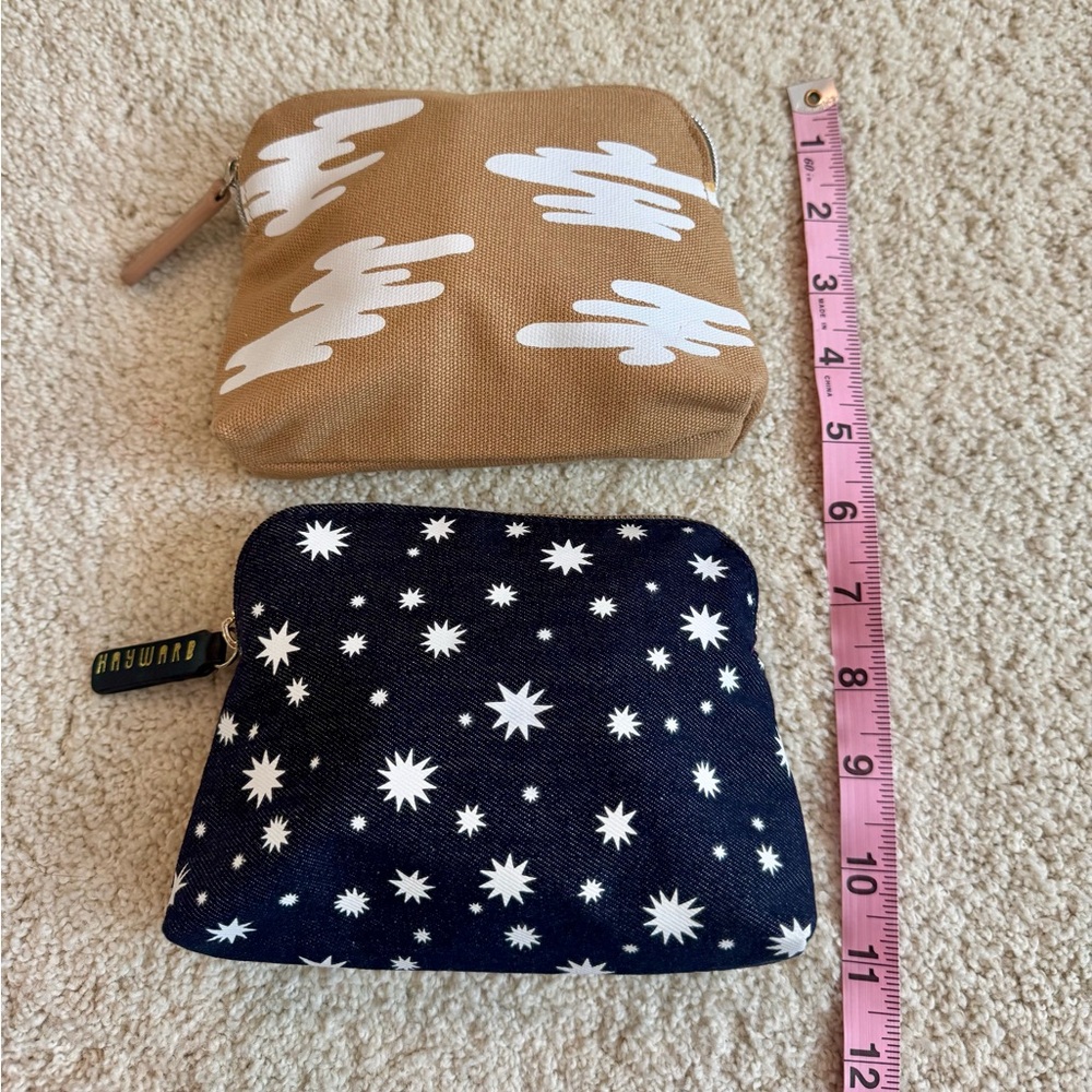2 Jet Blue Mint Toiletry Bags